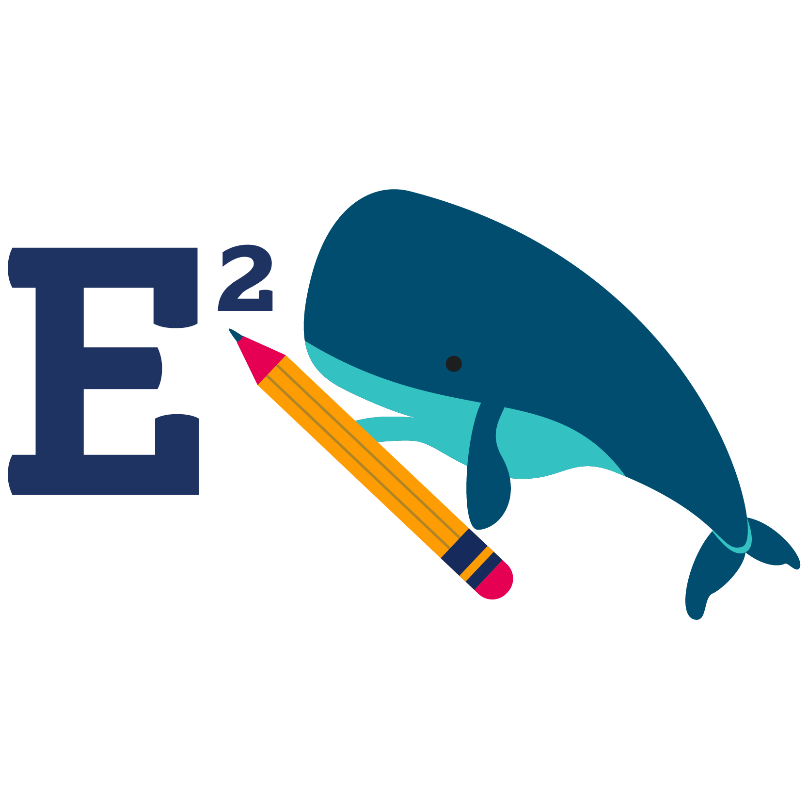 1000 words x 52 weeks = a book A play on E=mc2 with a pencil and a whale poised to dive in. A metaphor for getting on with writing your book.
