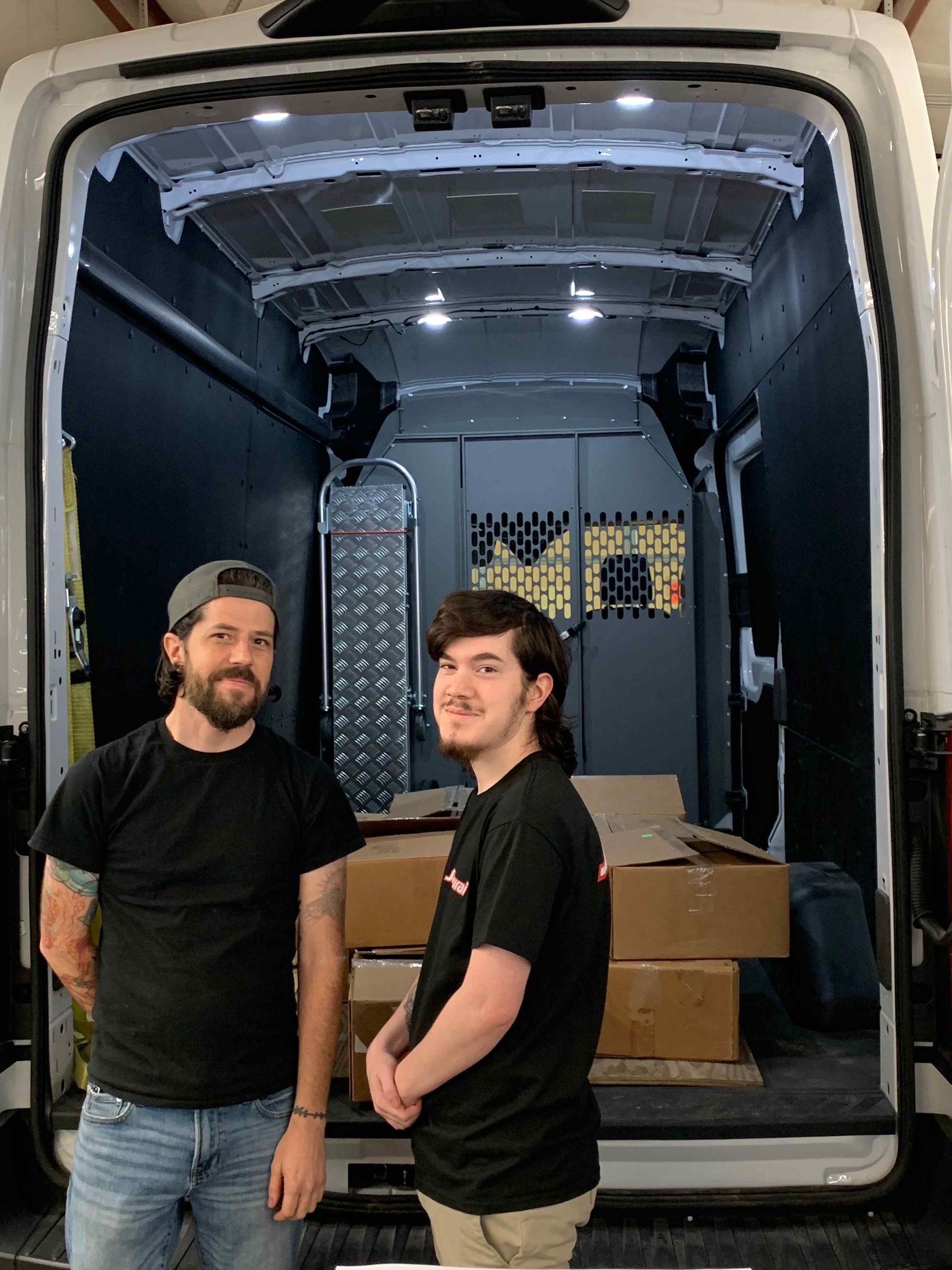 Delivery men ready to go