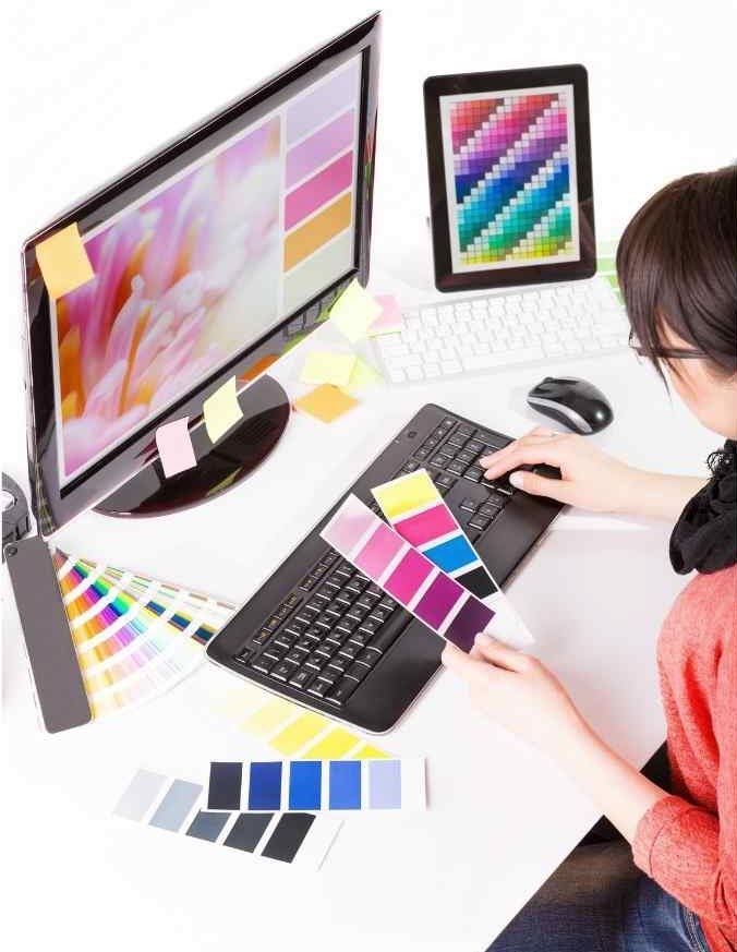 Graphic designer at work