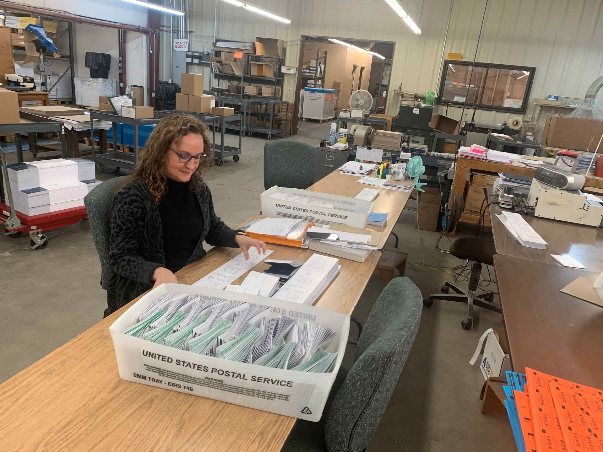 Lady working on mailing project