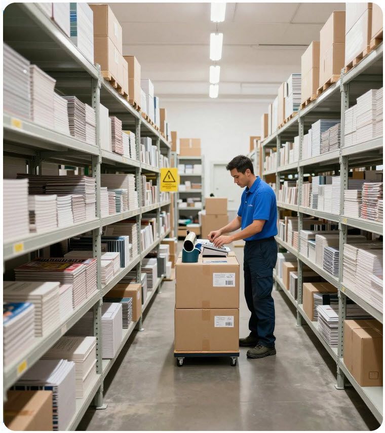 Man fulfilling an order