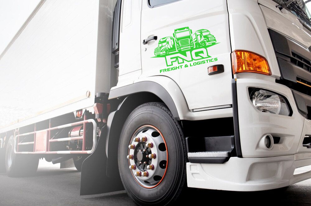 White freight truck with FNG Freight & Logistics logo on the side— FNQ Freight & Logistics In Portsmith, QLD