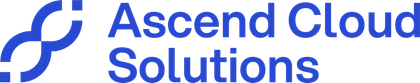 Ascend Cloud Solutions logo with a stylized blue double-curve graphic.