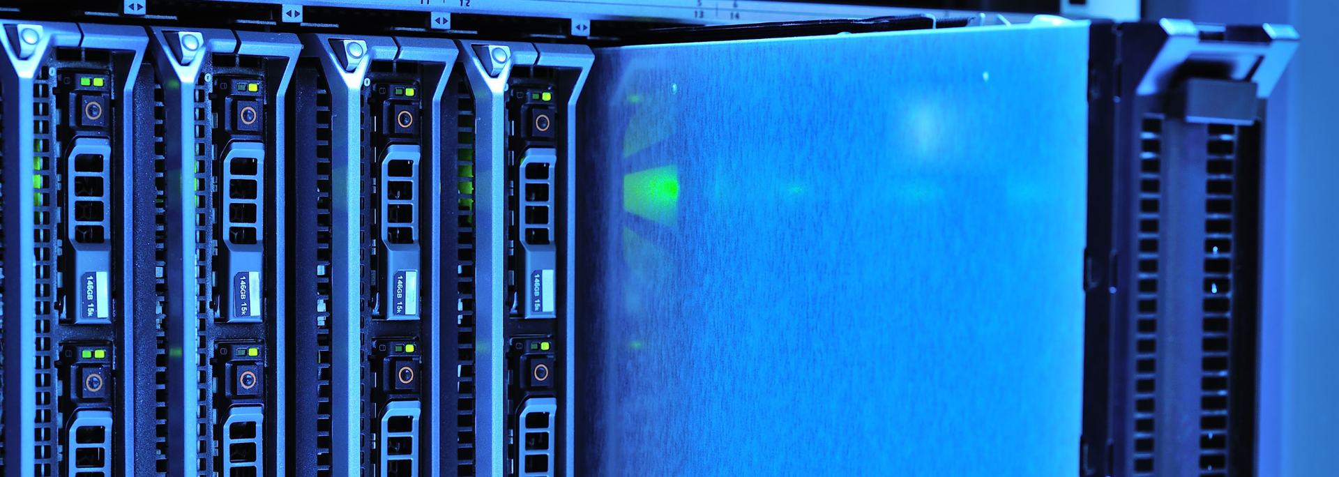 Picture of the back of a server. 