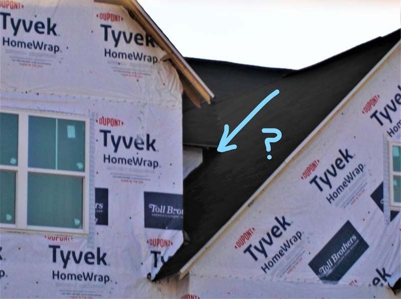 Tyvek homewrap is being used on the side of a building