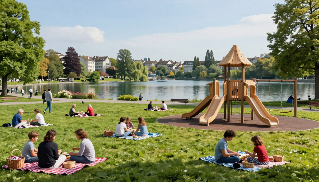 Children playing at a Zurich park