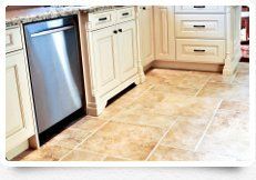 tiled floor in a kitchen