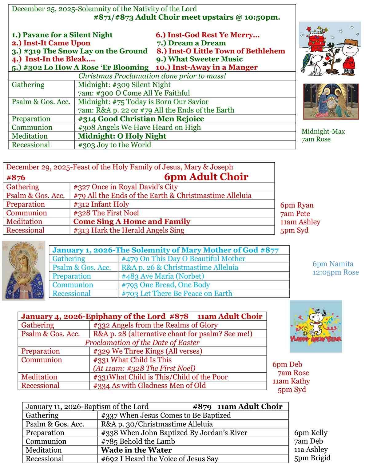 Advent - Christmas Season Schedule 2025 Page 2