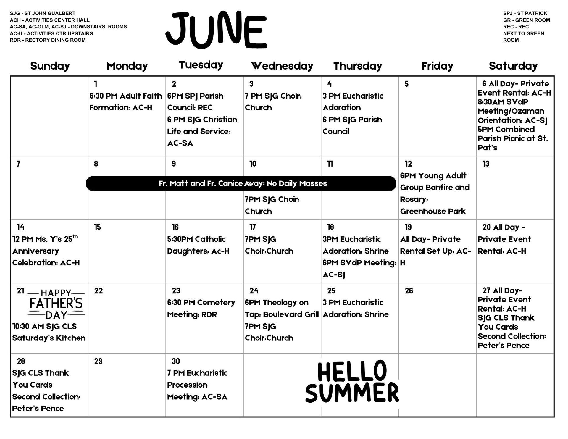 June 2026-Parish Calendar
