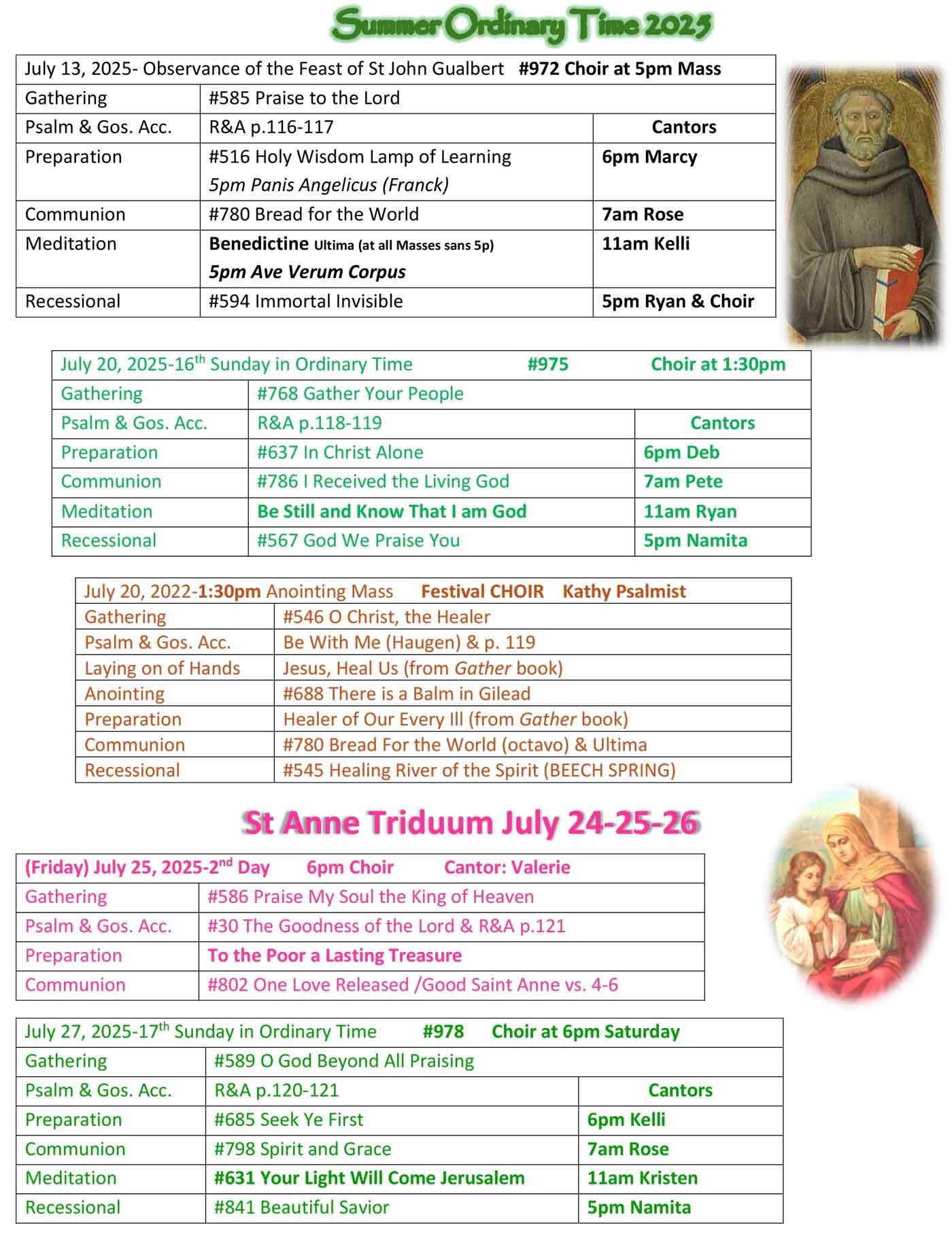 Summer Season Schedule 2025 Page 1
