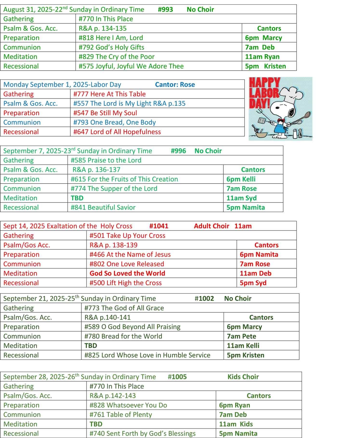 Summer Season Schedule Continued 2025 Page 3