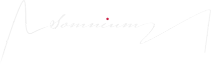Somnium logo in pale gray with a small red dot.
