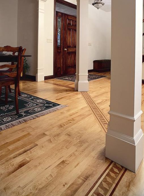 Living Room Border Floor Design - Mundelein, IL - Wizard of Wood Flooring