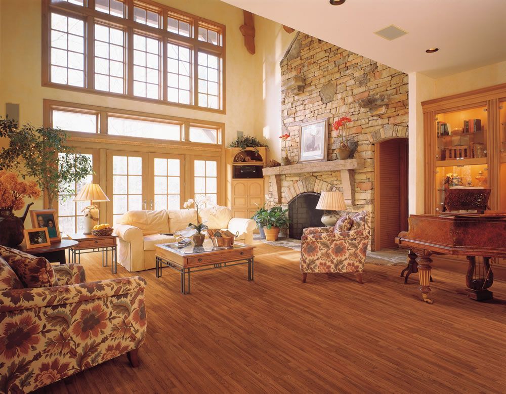 Living Room with Hardwood Floors - Mundelein, IL - Wizard of Wood Flooring