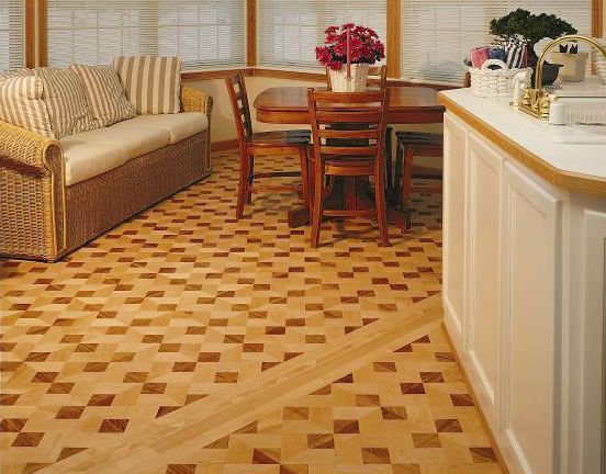 Parquet Hardwood Floor Design in Kitchen - Mundelein, IL - Wizard of Wood Flooring