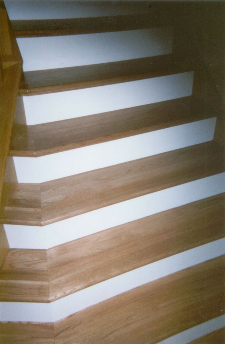 Closeup of Newly Installed Hardwood Stairs - Mundelein, IL - Wizard of Wood Flooring