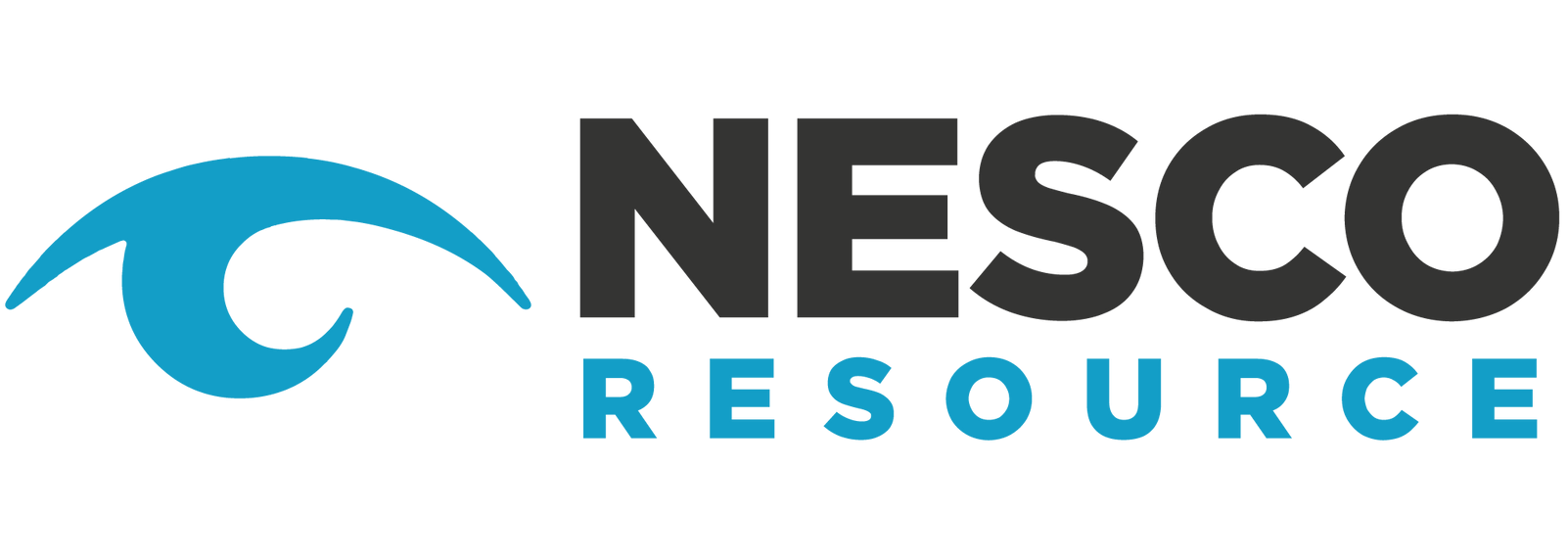 Logo for Nesco Resource featuring a blue stylized eye icon to the left of the company name in black and blue text.