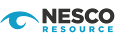 Logo for Nesco Resource featuring a blue stylized eye icon to the left of the company name in black and blue text.