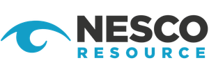 Logo for Nesco Resource featuring a blue stylized eye icon to the left of the company name in black and blue text.