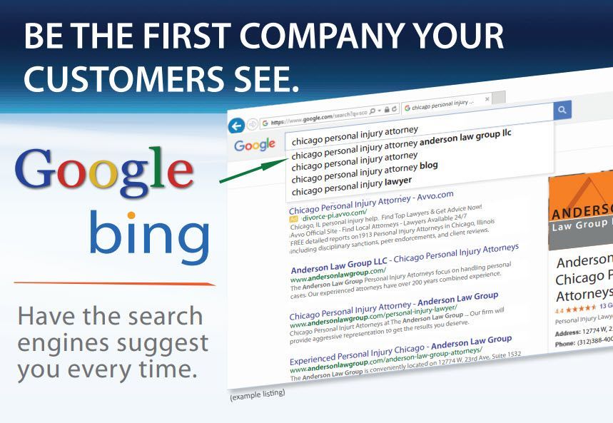 An advertisement for google bing that says be the first company your customers see