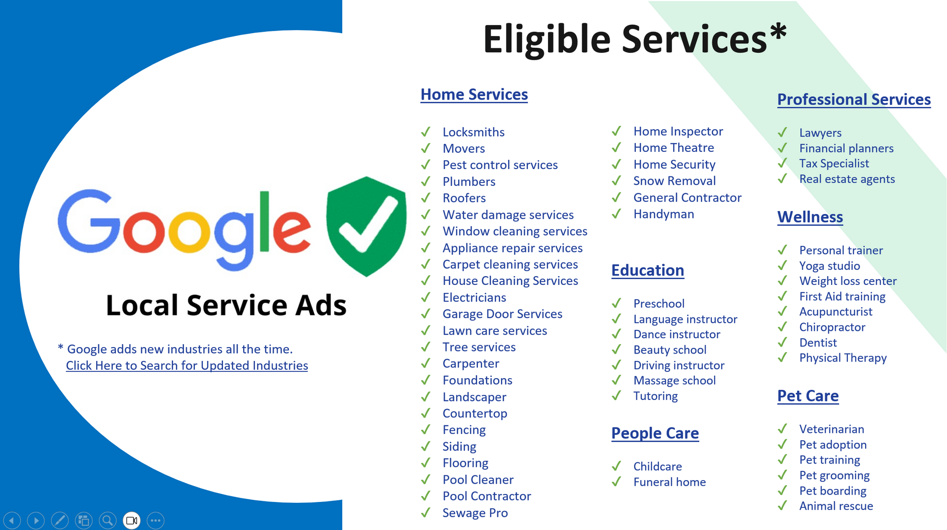A google logo with a list of local service ads