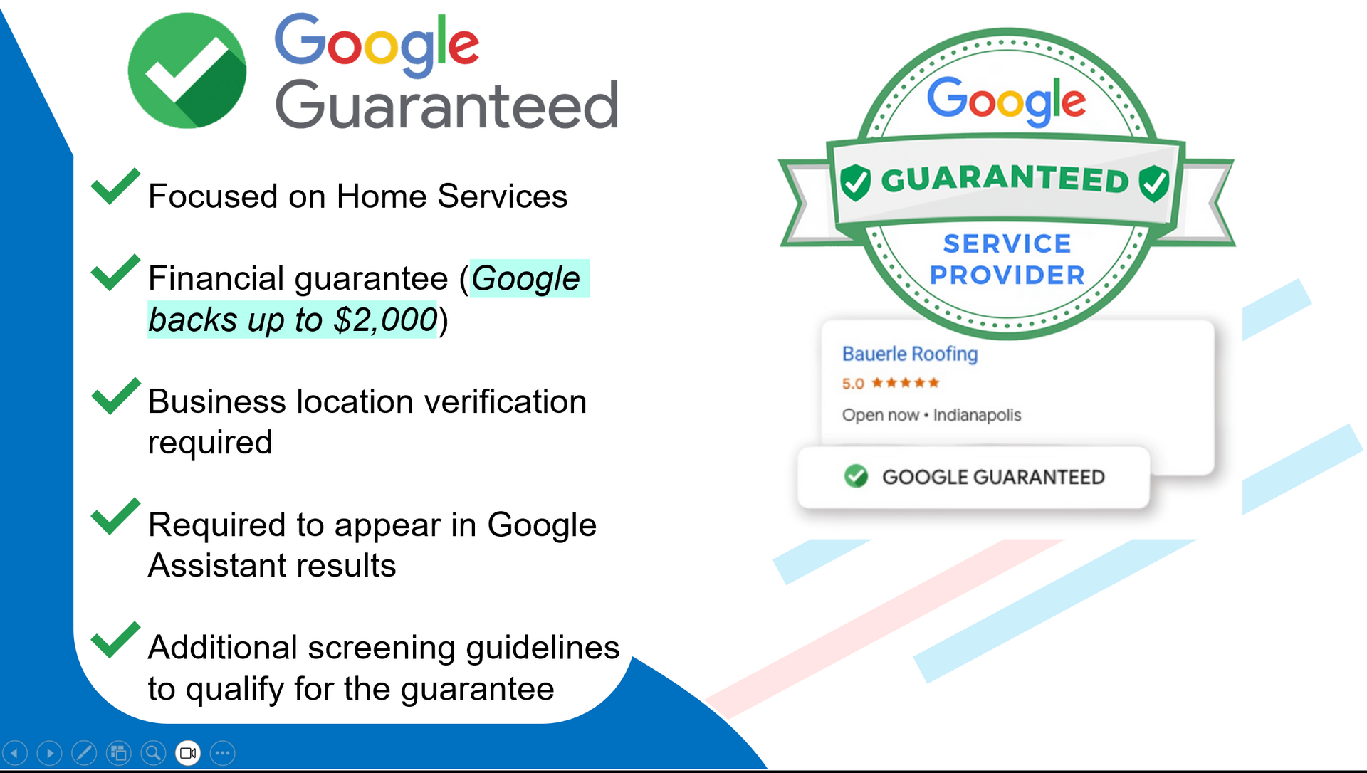 A google guaranteed service provider is focused on home services