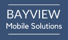 The logo for bayview mobile solutions is on a blue background.