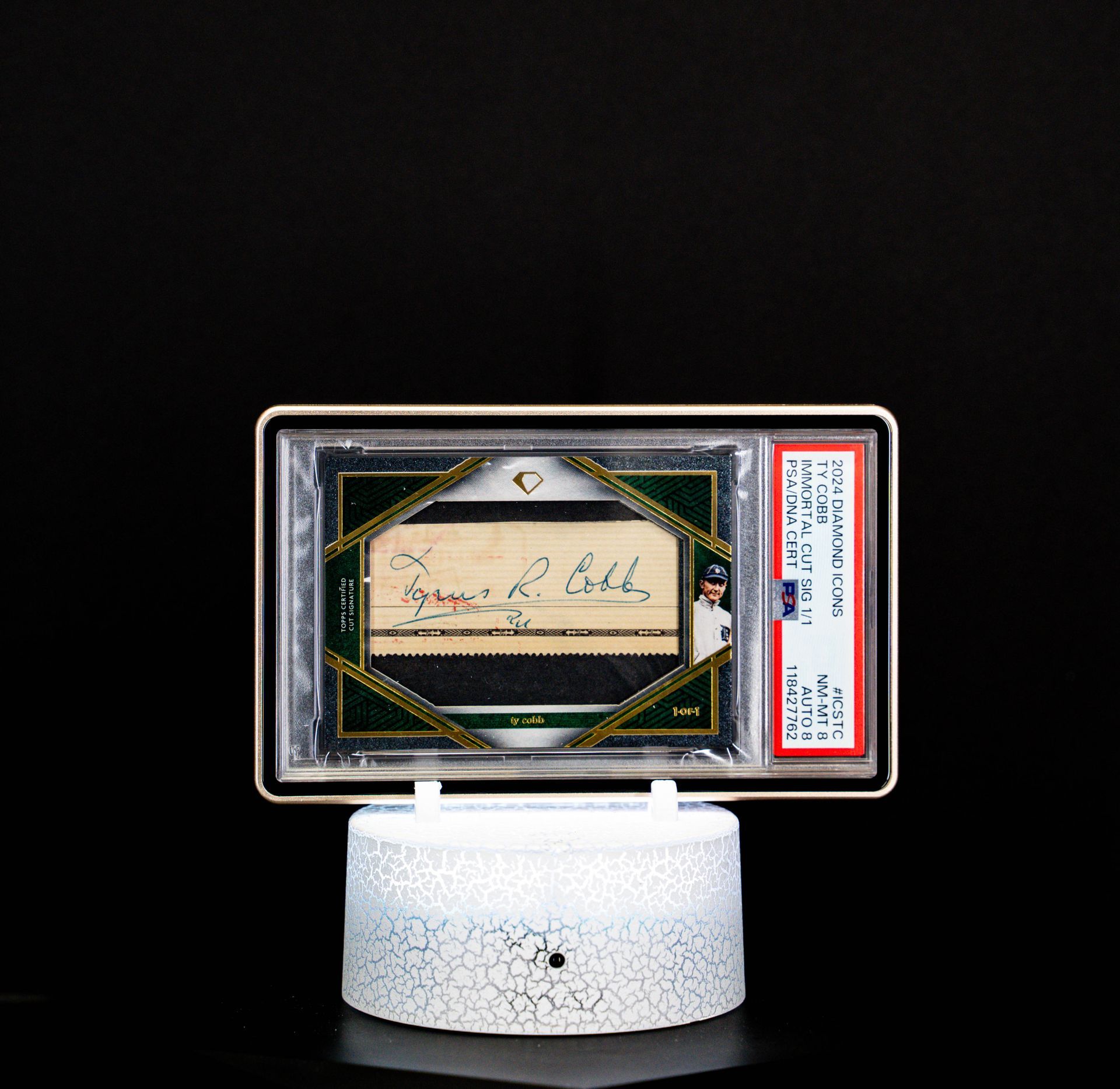 2017 Leaf Purl Cut Signatures, Lou Gehrig (SN: 1/1) #PCLG1 (PSA Card Mint 9 Auto 8 PSA: #118427760)