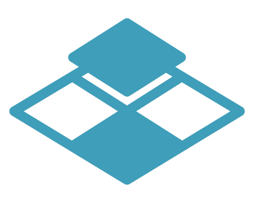 A blue icon of a box with three visible sides, featuring a square lid floating above the open top.