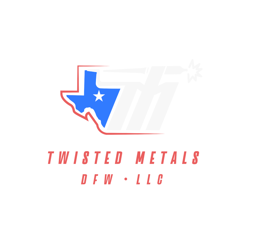 A logo for Twisted Metals DFW, a company based in Texas.