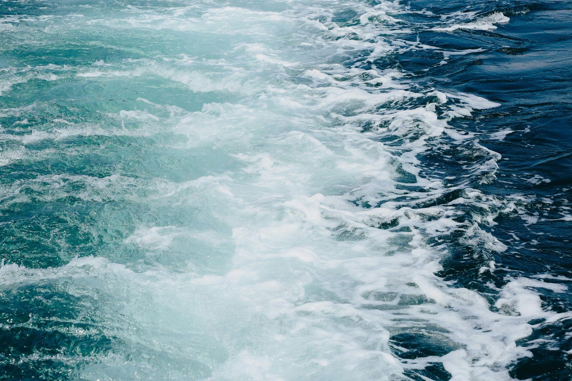 ship wake in the ocean