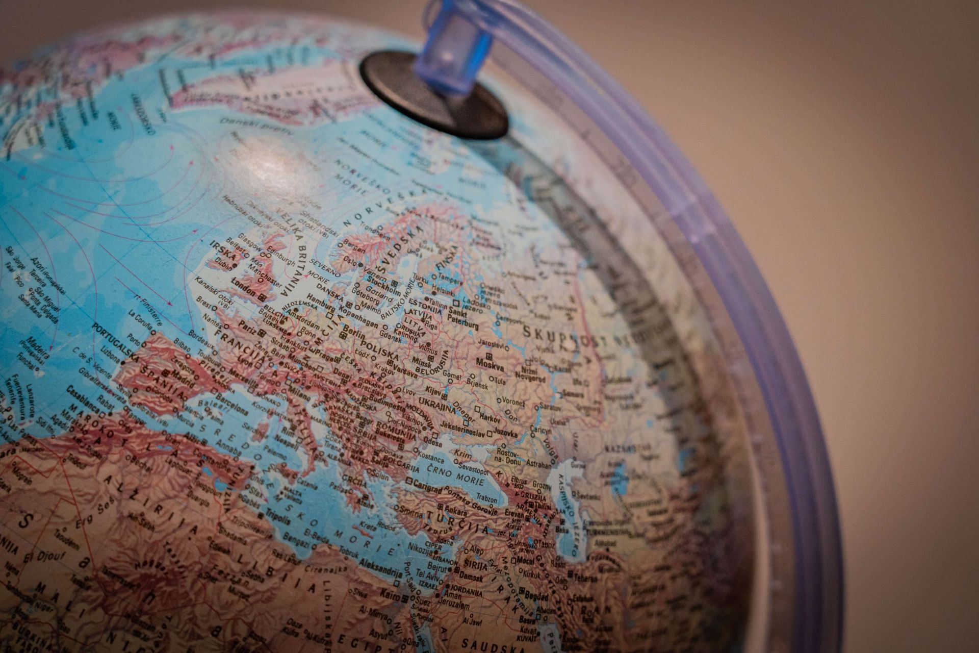 a tabletop globe