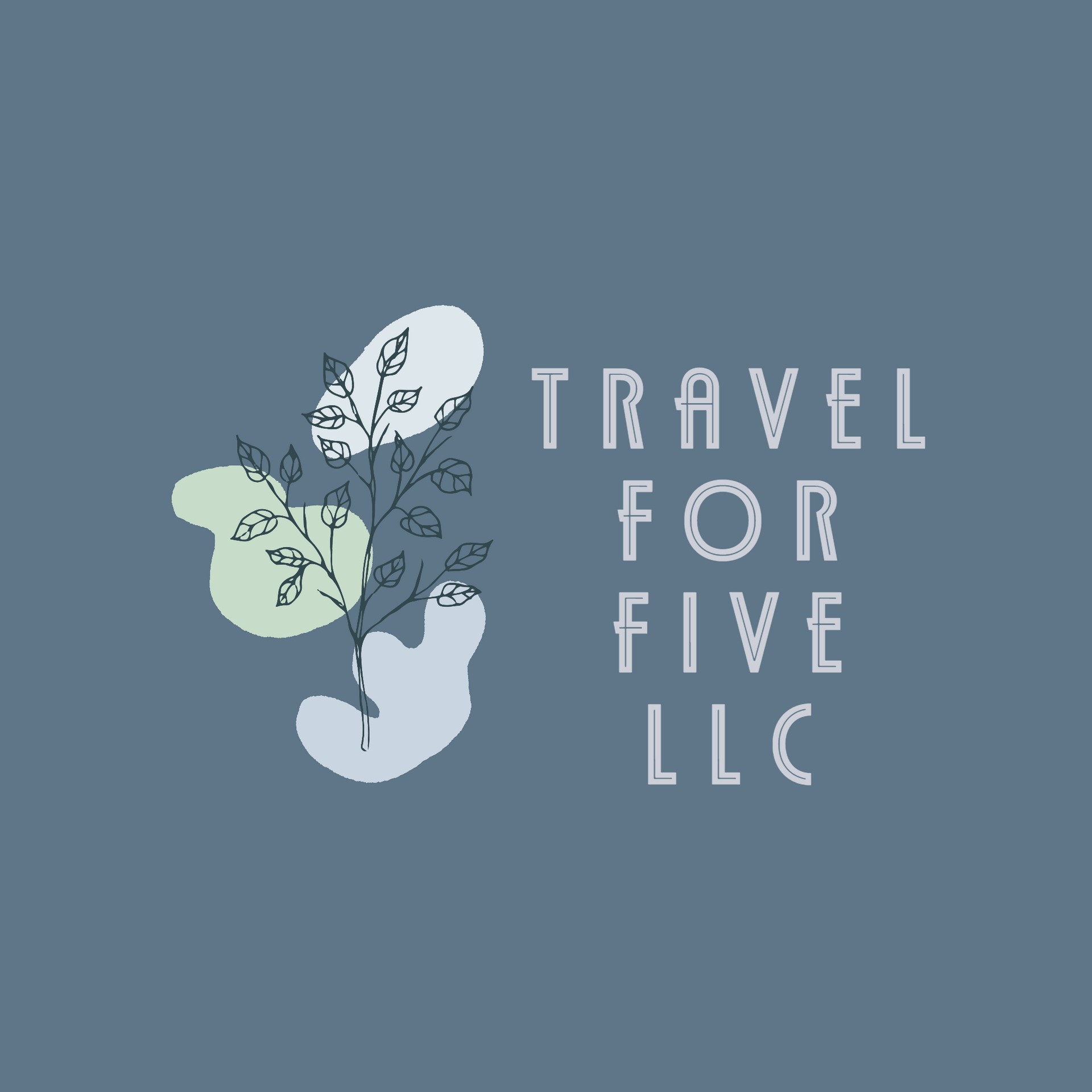 Travel For Five LLC logo; sketch of tree