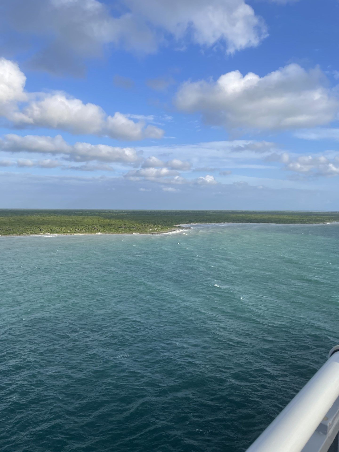 Costa Maya from a cruise ship. It looks like grass lands, but is actually tree cover.