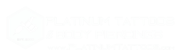 Platinum Tattoos Logo in White