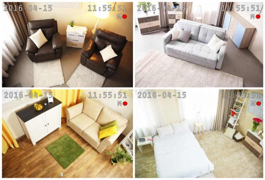 Four Views of Furnished Rooms via CCTV — Pacific Telephone & Data In Cardiff, NSW