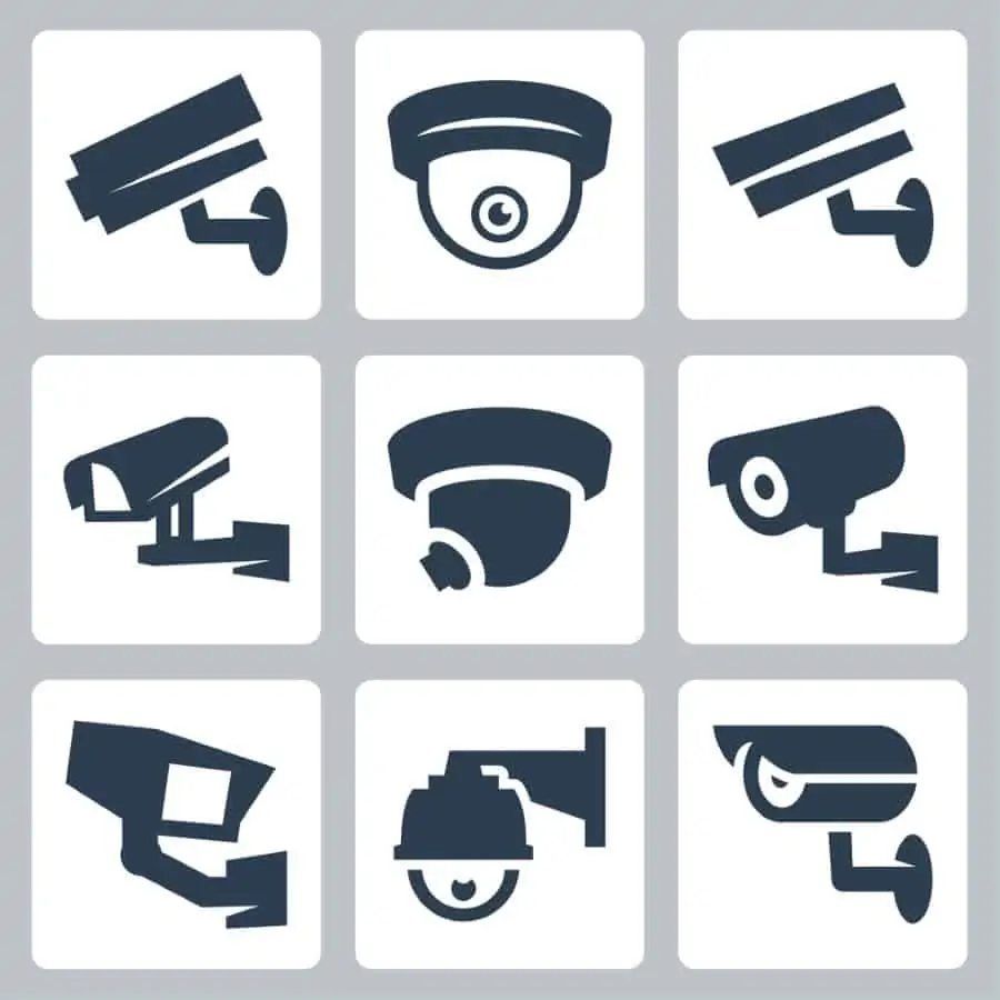 Nine Security Camera Icons in Various Styles — Pacific Telephone & Data In Cardiff, NSW