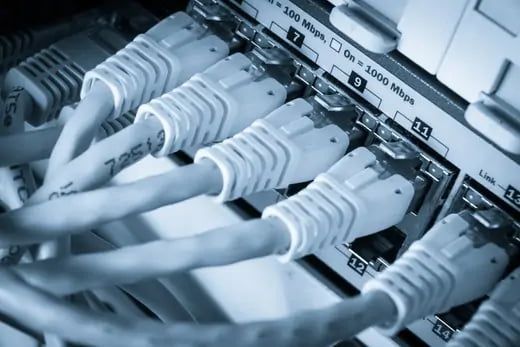 Ethernet Cables Plugged Into Network Switch — Pacific Telephone & Data In Cardiff, NSW