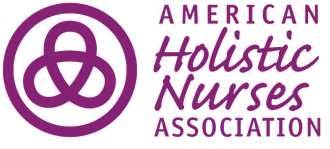 American Holistic Nurses Association logo in purple with interlocking circles and text