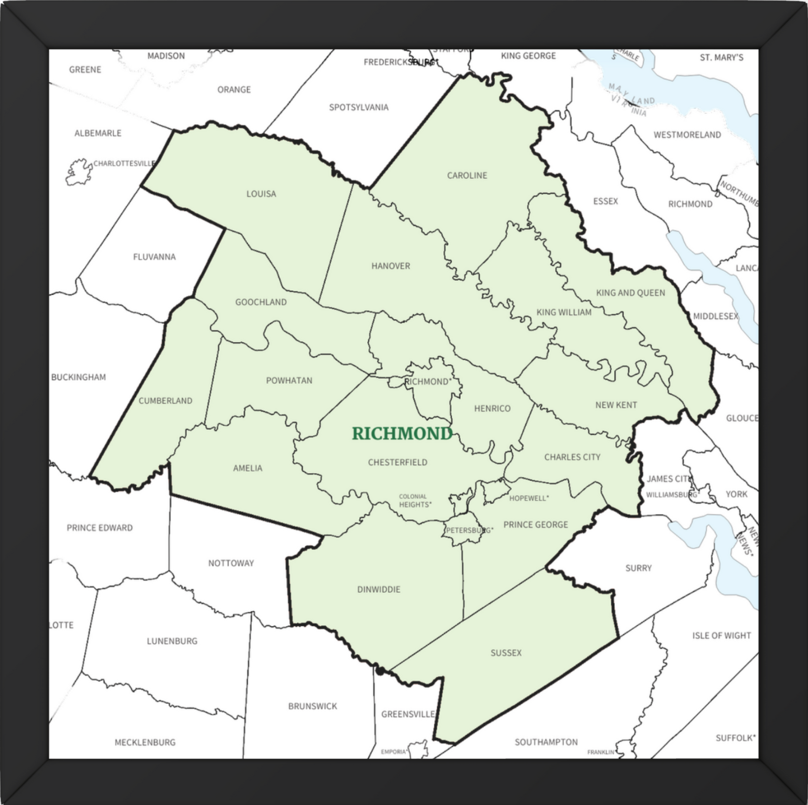 Richmond, VA Metropolitan Statistical Area Map