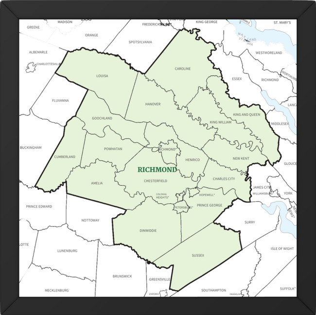 Richmond, VA Metropolitan Statistical Area Map