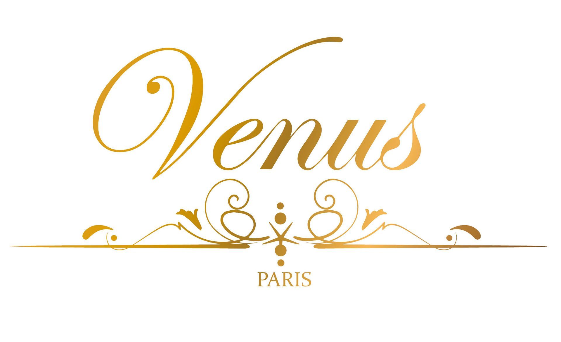 白色背景上金星巴黎的金色標誌。