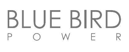 白色背景上的藍色鳥力標誌。