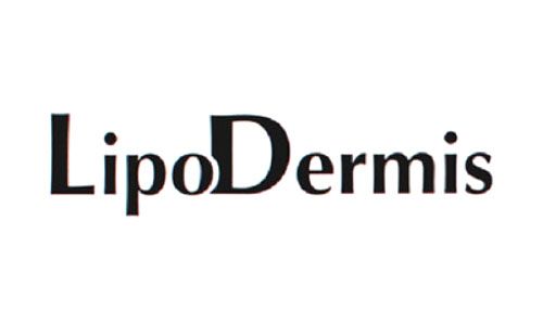 白色背景上的 lipodermis 的黑白標誌。