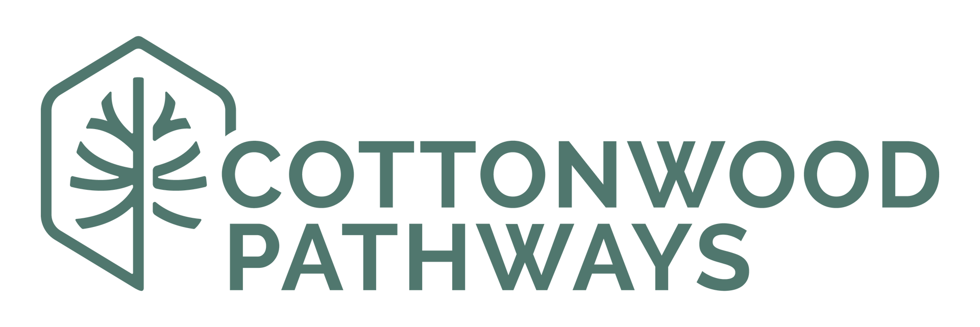 Cottonwood Pathways logo with green tree icon and text