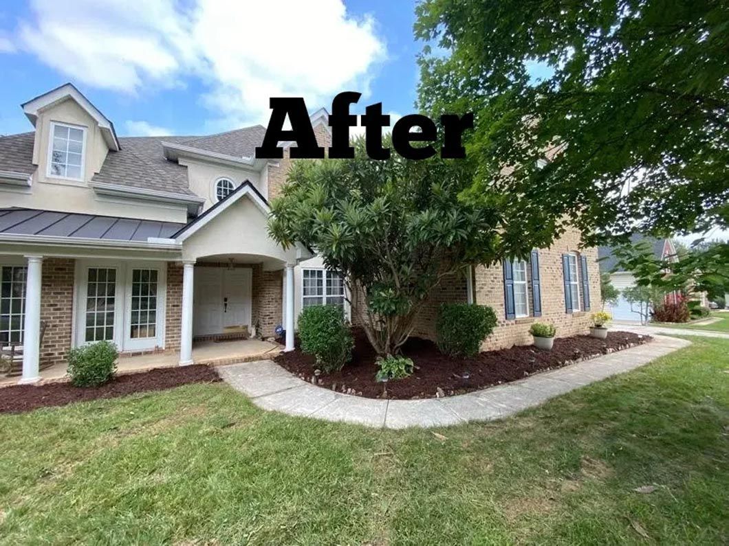 A picture of a house with the words after on it