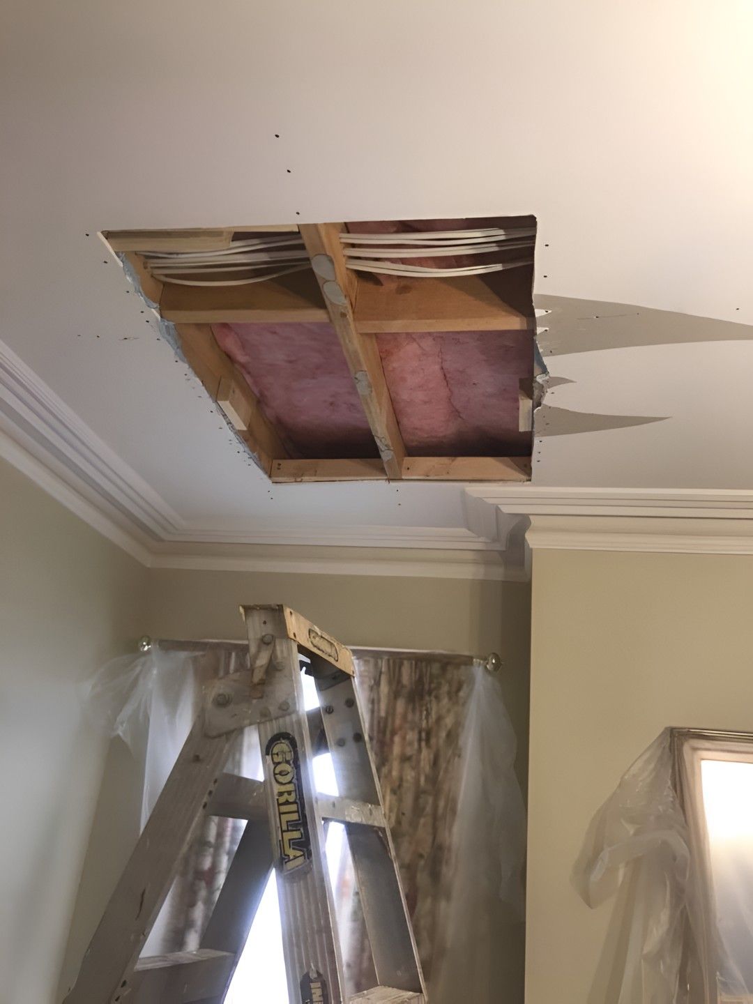 A Room With a Ladder and a Hole in the Ceiling — Let's Paint & Decorate Pty Ltd in Kiama, NSW