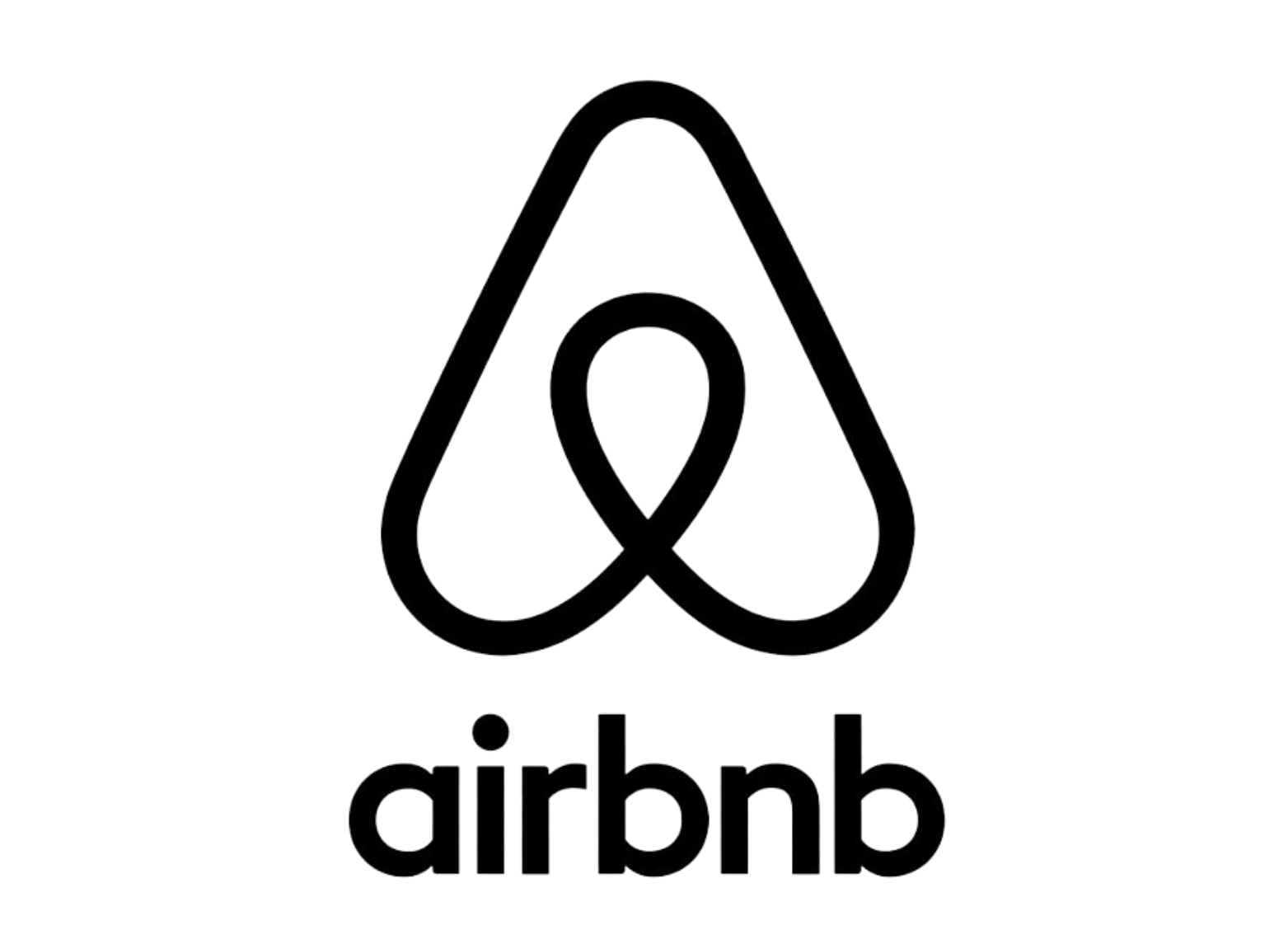The airbnb logo is black and white on a white background.