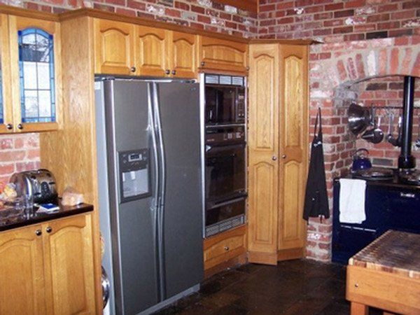 kitchen with wood cupboards