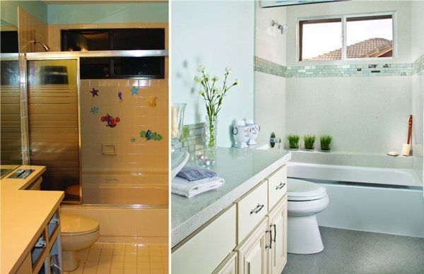 before and after of bathroom renovation